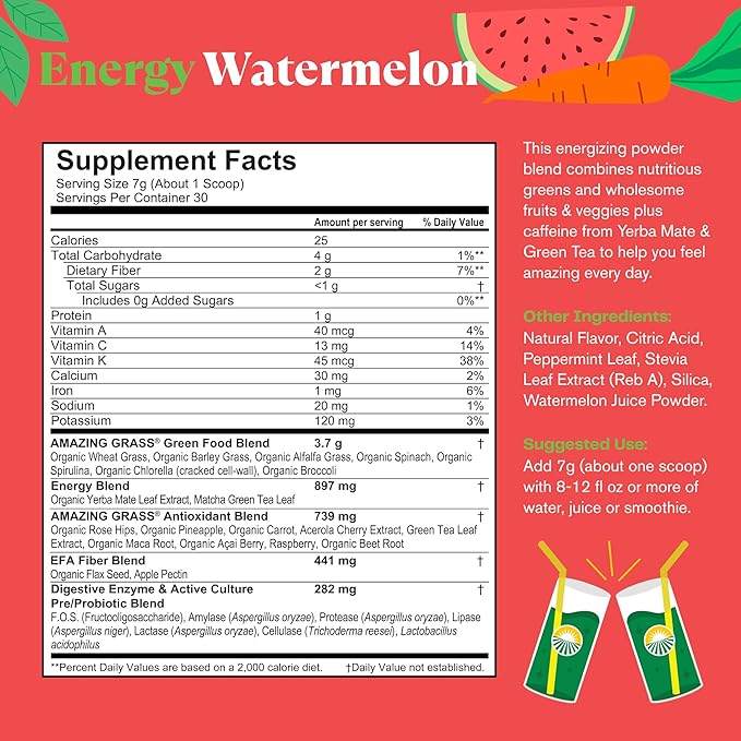Amazing Grass Greens Superfood Energy: Greens 30 Servings
