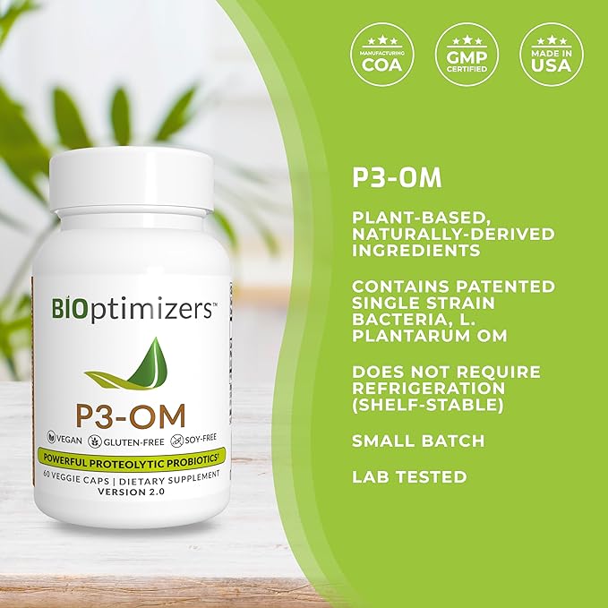 BiOptimizers P3-OM Proteolytic Prebiotics & Probiotics (60 Vegan
