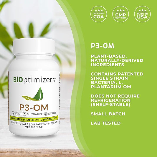 BiOptimizers P3-OM Proteolytic Prebiotics & Probiotics (60 Vegan