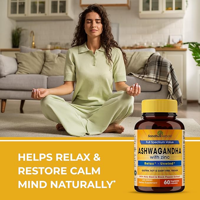 Ashwagandha Supplement|60 Organic 4 in 1 1 Month Supply|8000mg with