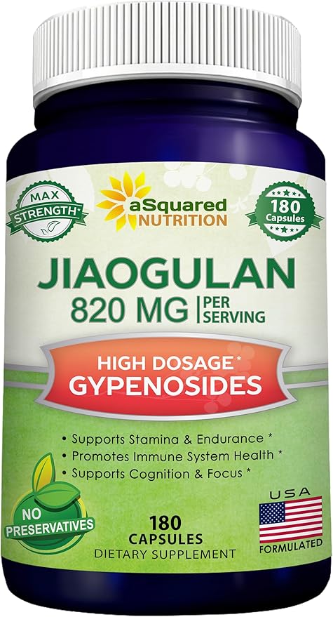 aSquared Nutrition Jiaogulan Supplement-180 Capsules 820mg