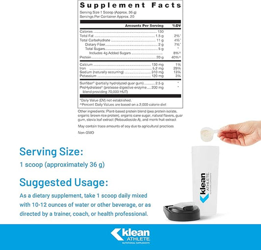 Klean ATHLETE Klean Plant-Based Protein 25 Ounces