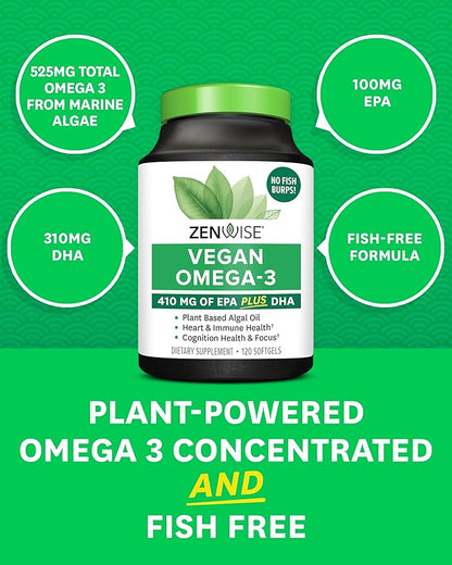 Zenwise Health Vegan Omega 3 Omega-3 from 120 Count