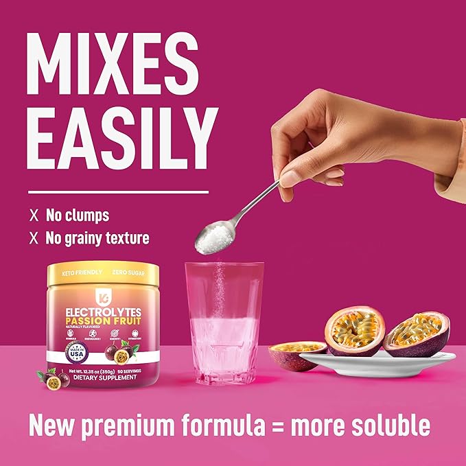 Keppi Keto Hydration Electrolytes - Passionfruit - Electrolyte Powder no Sugar - Sips Like Sunshine - Keto Electrolytes Powder - Electrolytes Powder Sugar Free - Electrolytes Powder