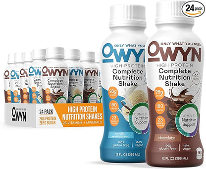 OWYN Only What You Need Protein Shake, High Protein Complete Nutrition Drink, Chocolate Vanilla, 12 Fl Oz (24 Pack)