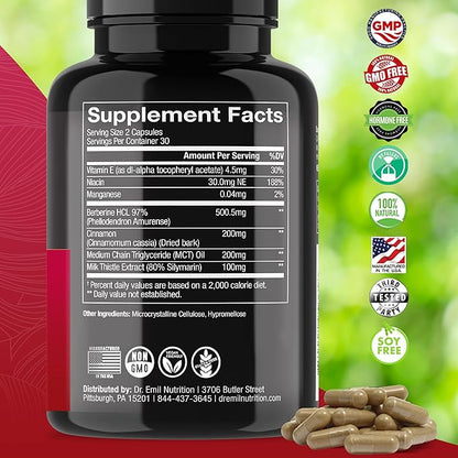 Dr. Emil Berberine 500mg Capsules 30-Day Supply