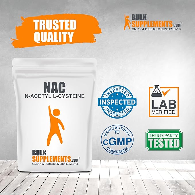 BulkSupplements.com NAC Powder 600mg, NAC 600mg per 416 Servings, 250g (8.8 (8.8 oz) 1)