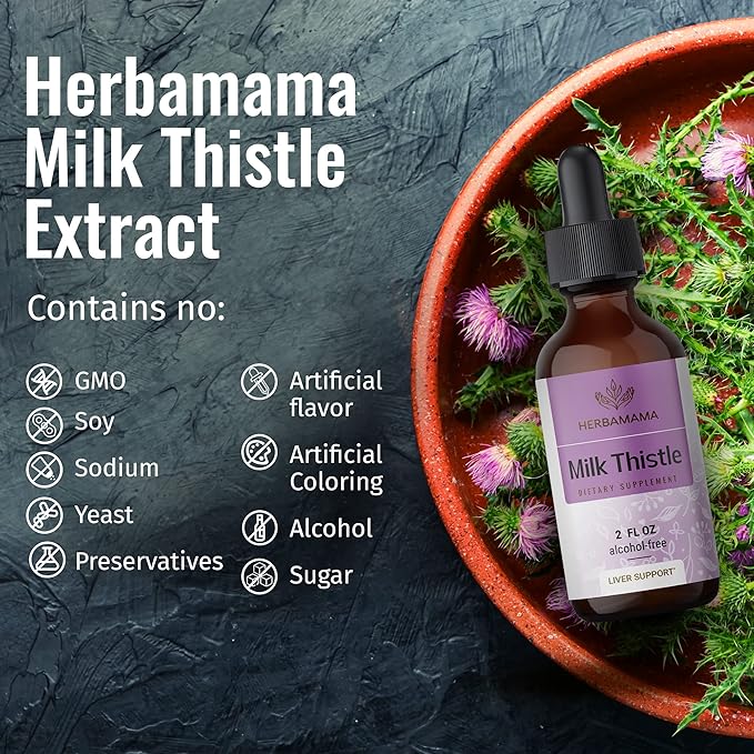 HERBAMAMA Milk Thistle Liquid Drops 2 fl
