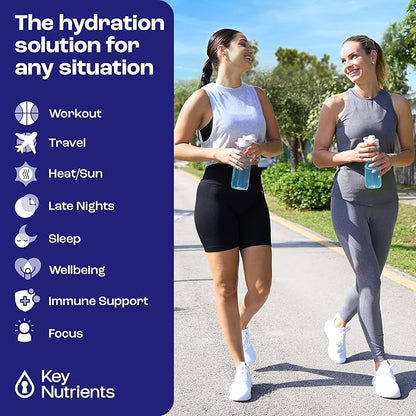 KEY NUTRIENTS Multivitamin Electrolytes Powder Packets - Delicious Blueberry Lemonade 40 Pack Hydration Packets - Travel Hydration Powder - No Sugar, No Calories, Gluten Free - Made in USA