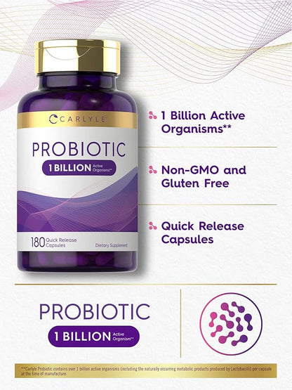 Carlyle Probiotic for Women & Men's 1 Billion 180 Quick 1 Lactobacillus
