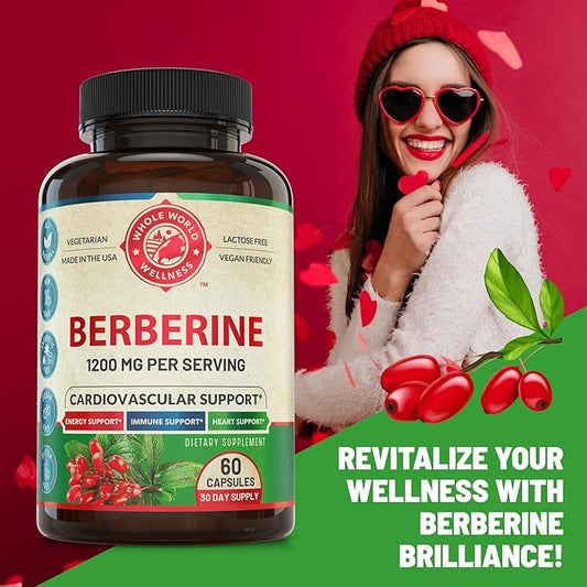 Berberine Supplement - Premium Berberine 1200mg 60 Berberine
