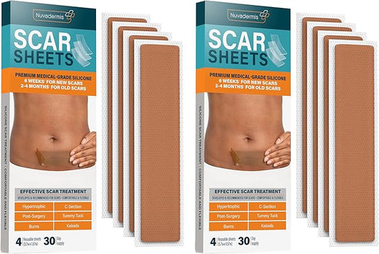 NUVADERMIS Silicone Scar Sheets 2 Packs 4 -