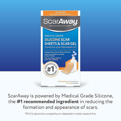ScarAway Complete Scar Treatment Kit, Clinically (2) Tan (1.5" x 3") and (0.35 Oz),