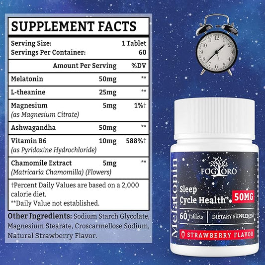 Fogoro Powerful Melatonin -Fall Asleep Faster, 60 Count 2)