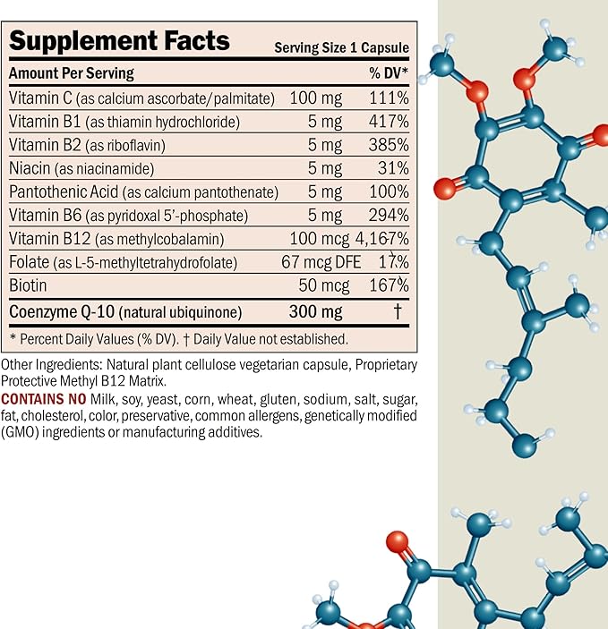 Andrew Lessman Coenzyme Q-10 300 mg 120 Capsules – Essential for Energy Production and Optimum Key Organ Function, Anti-Oxidant Support, Depleted by Aging, Plus B-Complex. Easy to Swallow Capsules