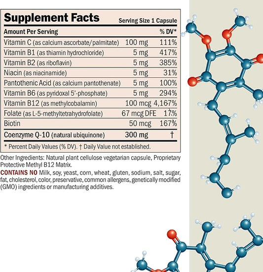 Andrew Lessman Coenzyme Q-10 300 mg 120 Capsules – Essential for Energy Production and Optimum Key Organ Function, Anti-Oxidant Support, Depleted by Aging, Plus B-Complex. Easy to Swallow Capsules