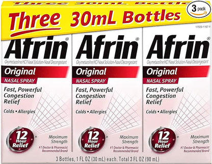 Afrin Original Nasal Spray, 3 Pack, 1 Fl