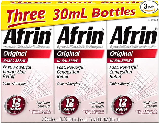 Afrin Original Nasal Spray, 3 Pack, 1 Fl