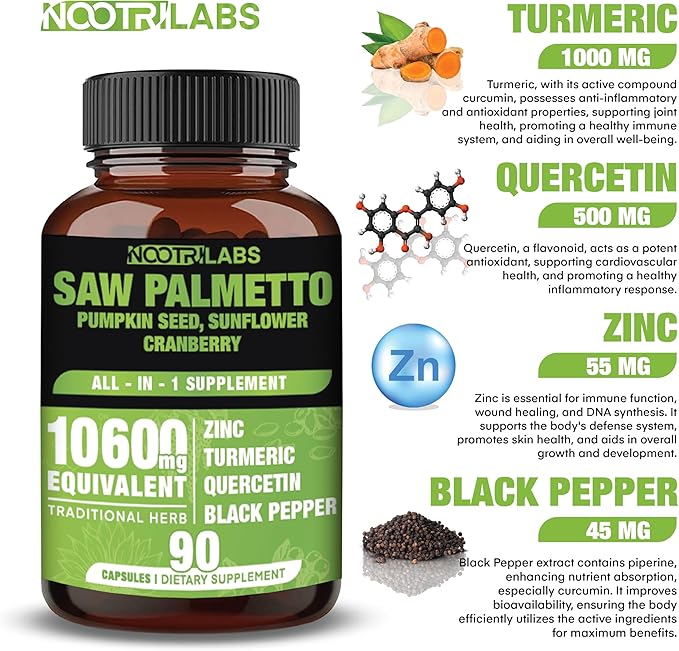 All-in-1 10600mg Highest Potency Saw Palmetto, 90 Vegan