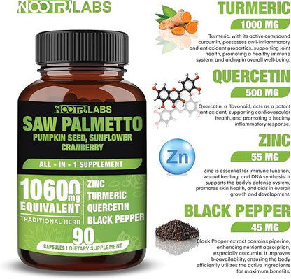 All-in-1 10600mg Highest Potency Saw Palmetto, 90 Vegan
