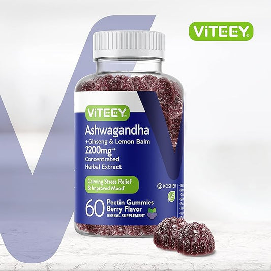 Ashwagandha Supplements Gummies + Ginseng &