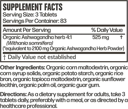 Futurebiotics Certified Organic Ashwagandha Stress Mood 250 Organic