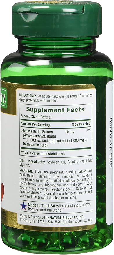 Nature's Bounty Garlic Extract 1000 mg,100 4)