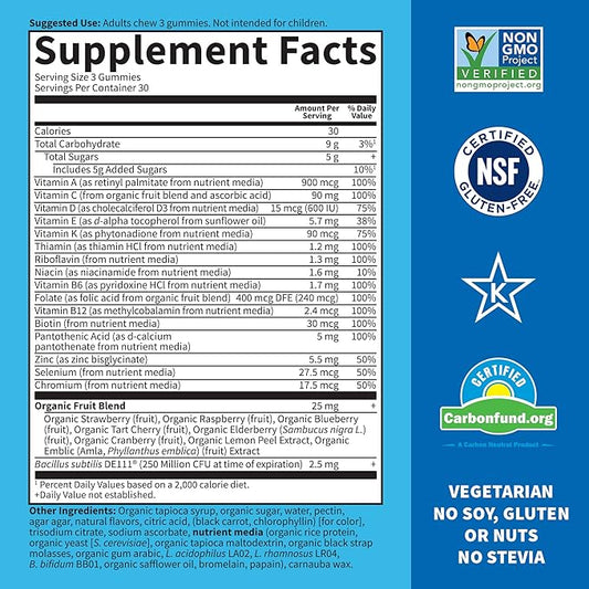 Garden of Life Men’s Multivitamin Gummy:Vitamins Code,Non-GMO,Gluten-Free,90 Lemon 30 Day