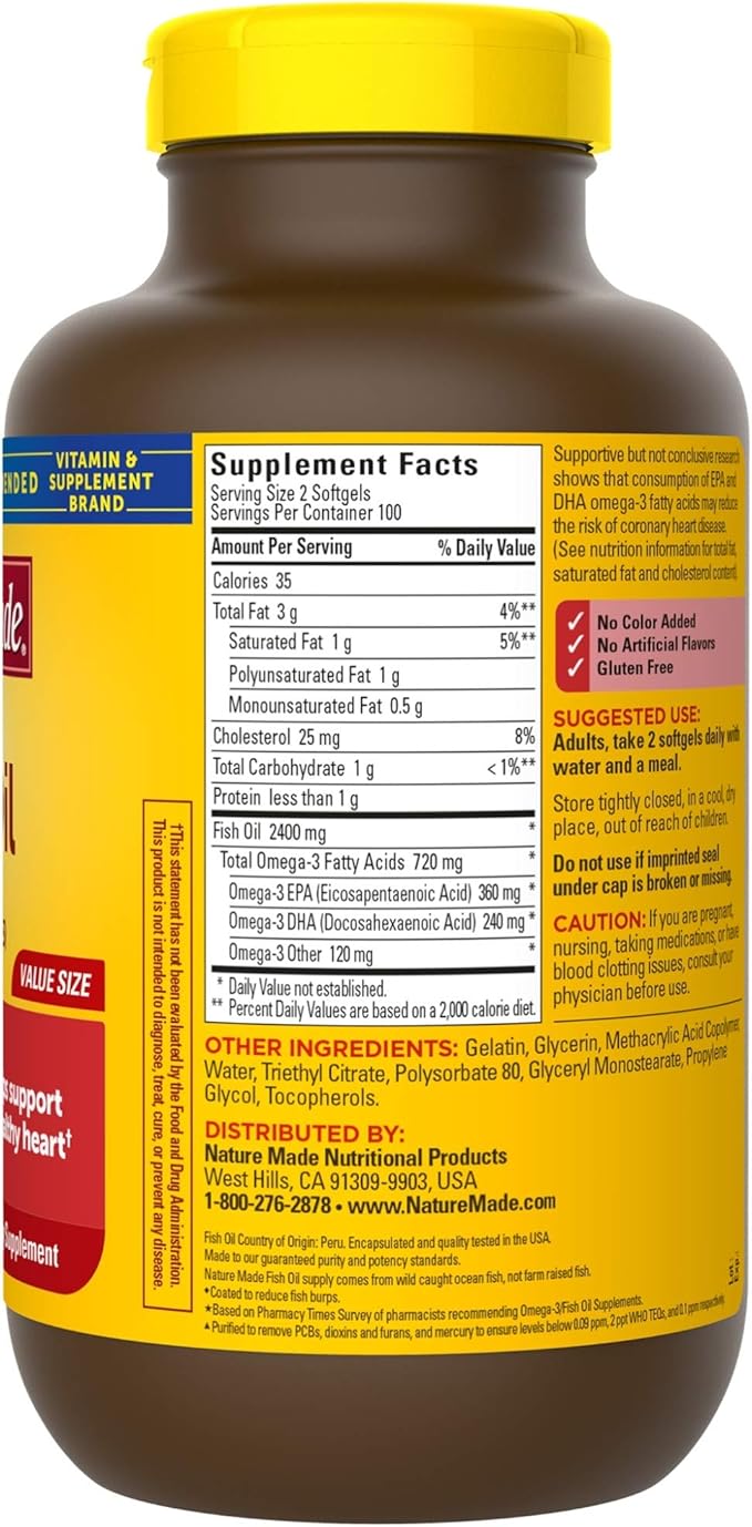 Burp-Less Fish Oil 1200 mg, 200 3 Supplement
