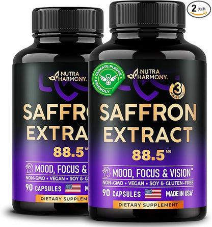 Natural Saffron Supplements 88.5 mg 90 Caps, 3 Month 2