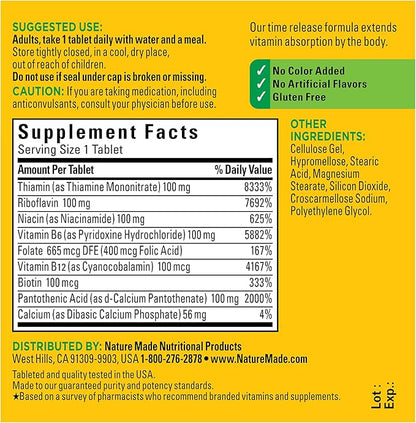 Nature Made Time Release Vitamin B-100 60 Time 60 Day