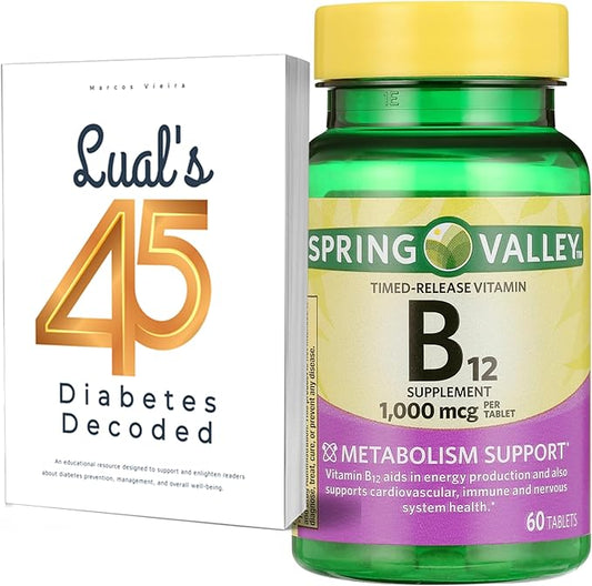 Lual's 45 Diabetes Decoded Bundle B12 | B12 Supplements b12 1000 1000 mcg B12 Complex 60 Tablets