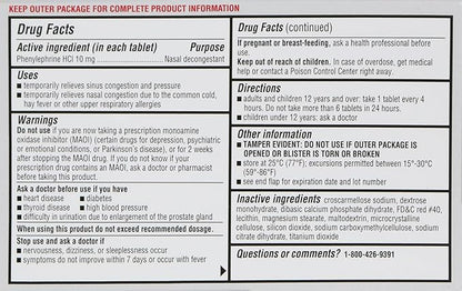 Rite Aid Sinus Pressure and Congestion 10mg - 36 Tablets