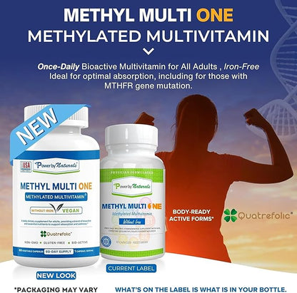 Power By Naturals Methyl Multi One B12 for 60 Capsules, 2 Month