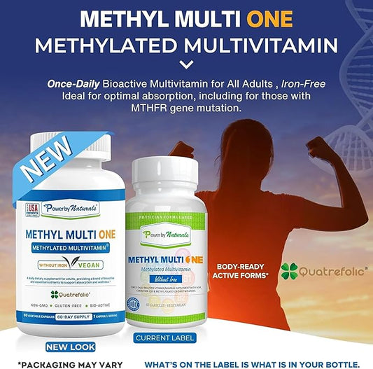 Power By Naturals Methyl Multi One B12 for 60 Capsules, 2 Month