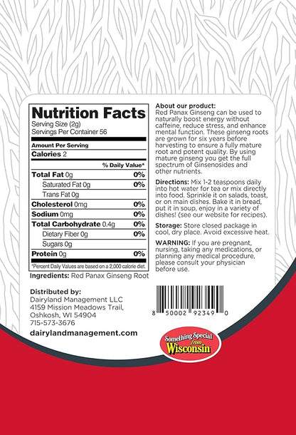 Red Panax Ginseng Powder with Natural (8 oz)- (1 Pack)