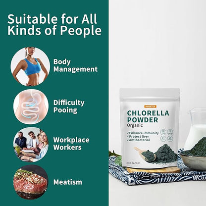 Chlorella Powder Natural- Chlorophyll Powder, Supports 8 oz.