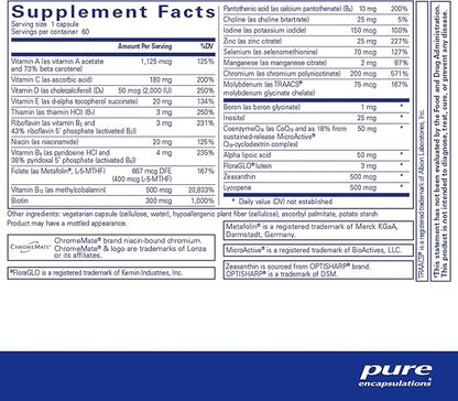 Pure Encapsulations O.N.E. Multivitamin CoQ10, and 60 Capsules