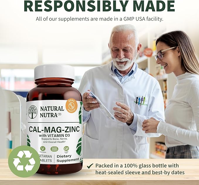 Natural Nutra Calcium Magnesium Zinc Supplement D3 for 100 Count 3)