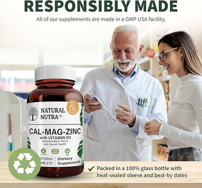 Natural Nutra Calcium Magnesium Zinc Supplement D3 for 100 Count 3)