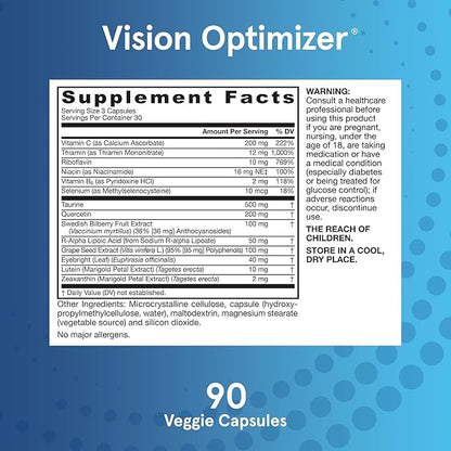 Jarrow Formulas Vision Optimizer, Dietary Supplement, 90 Capsules, 30 Day