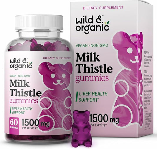 Wild & Organic Milk Thistle Gummies 4:1 Extract 60 Vegan