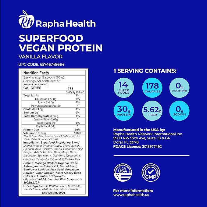 Superfood Vegan Protein (Vanilla) 15 Servings