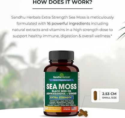 Sea Moss Capsules with Black Seed 60 Pills