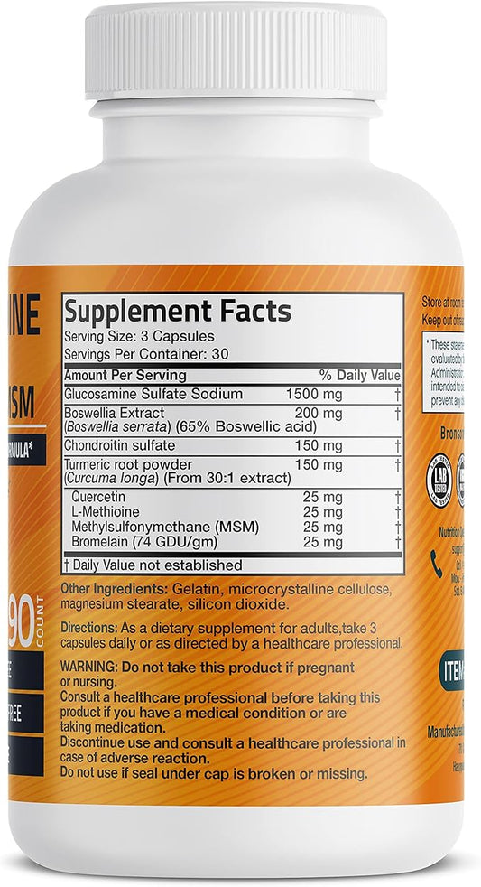 Bronson Glucosamine Chondroitin Turmeric & MSM 90 Capsules