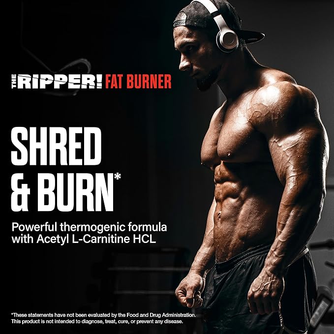 JNX SPORTS The Ripper! Shredding Thermogenic Fat Burner - Blood Orange 30 Servings | Advanced Fast Acting Thermogenic Pre-Workout, Appetite Suppressant, Extreme Energy for Men & Women