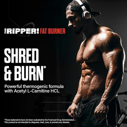 JNX SPORTS The Ripper! Shredding Thermogenic Fat Burner - Pineapple Shred 30 Servings | Advanced Fast Acting Thermogenic Pre-Workout, Appetite Suppressant for Men & Women