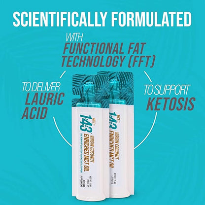 MCT 1:43 Oil from Organic Coconuts - Fatty Acid Fuel for Complete Healthy Coverage – 8.12 FL OZ