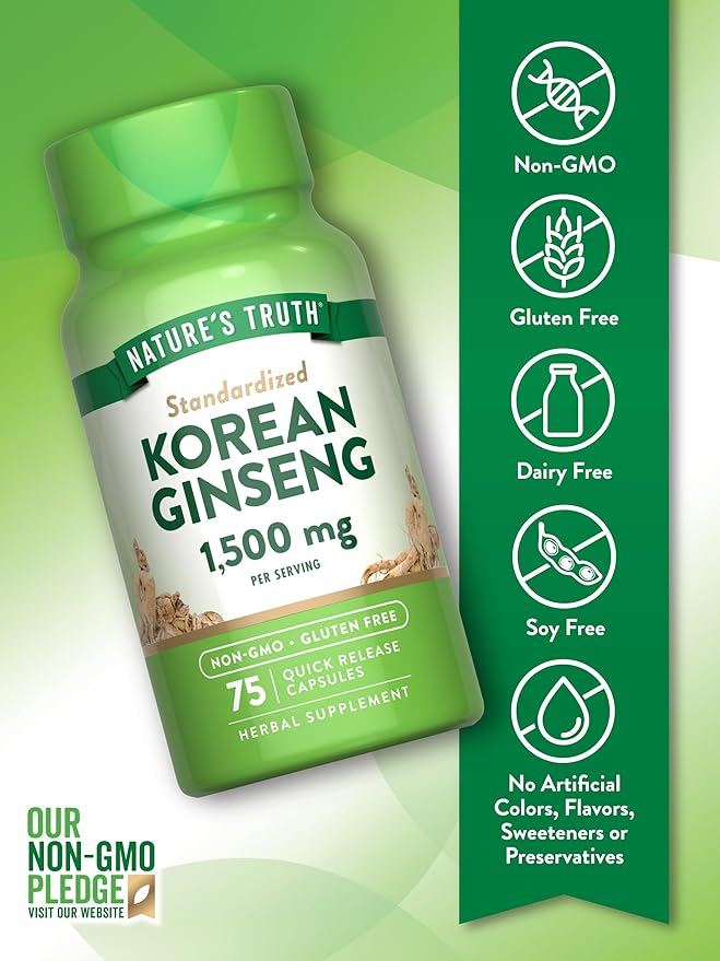 Nature's Truth Korean Ginseng Capsules 75 Count