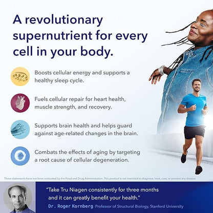 TRU NIAGEN Patented NAD Supplement for Anti Aging and Cell Regeneration, Niagen, 60 300 mg Servings | Supports Cellular Energy, Brain, Muscle | Nicotinamide Riboside (NR) Take 2 Daily | 1 Bottle